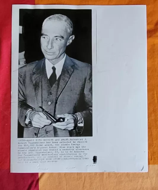 Scarce 1964 Robert Oppenheimer Vintage Original Photo Physics Famous Scientist