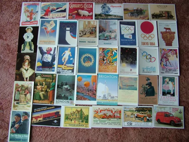 36 Unused Postcards ADVERTISING / POSTERS. Good condition.