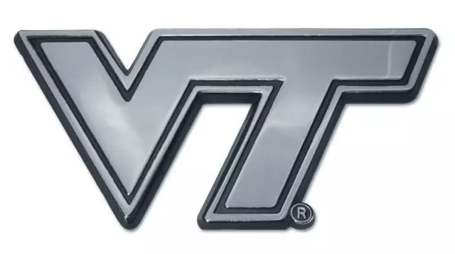 Virginia Tech Hokies Chrome Metal Auto Emblem [NEW] NCAA Car Truck Decal Sticker