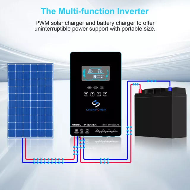 4.5KW Hybrid Solar Wechselrichter 24V Charger MPPT Pure Sinus controller 220V 2