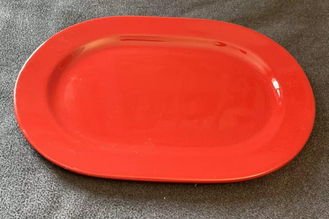 Waechtersbach Germany Red Oval Serving Platter 13¾" x 9¾" Stoneware