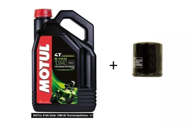 Motorenöl MOTUL 5100 10w40 4L + Ölfilter für für YAMAHA YZF R1 RN01 RN04 RN09