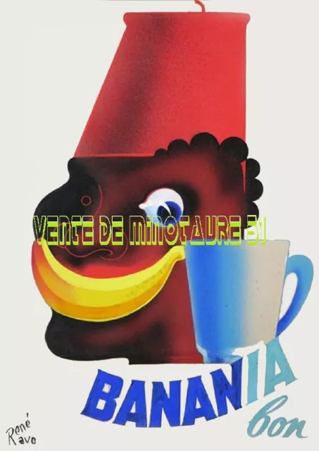 Banania par René Ravo -années 50 -la moins connue - affiche plastifiée