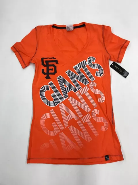 MLB Team Apparel Women’s San Francisco Giants Stripe Letter Sample Size Small
