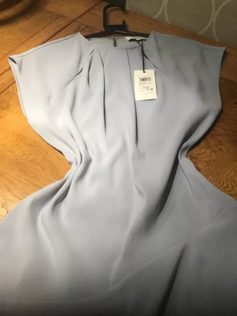 pale blue reiss mini dress size 12 fit and fair stunning asymmetric hemline 2