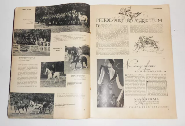 Deutsche Sankt Georg Sportzeitung Nr. 19 / 1935 Pferde Pferdesport Pferdezucht ! 2