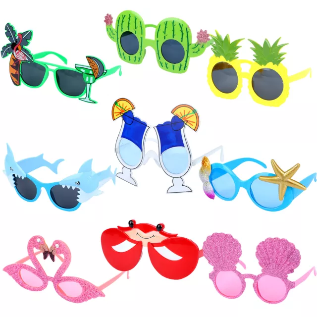 9 Paies Funny Hawaiian Sunglasses Tropical Fancy Eyeglass Tropical Beach Party