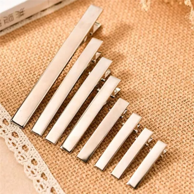 20pcs New Silver Metal Single Prong Alligator Hair Clips Barrette DIY HairpiS-tz