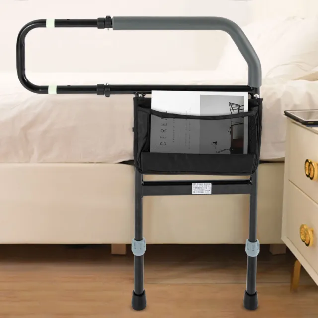 Bed Rails For Seniors Elderly Adults Medical Hospital Side Adjustable w/ Storage