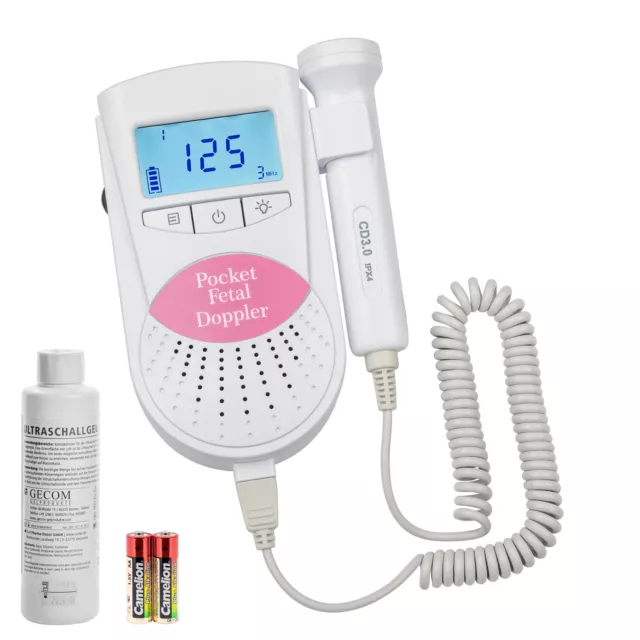 Sonoline B Fetal Doppler pink mit 3 MHz Sonde + 250 ml Ultraschall Gel