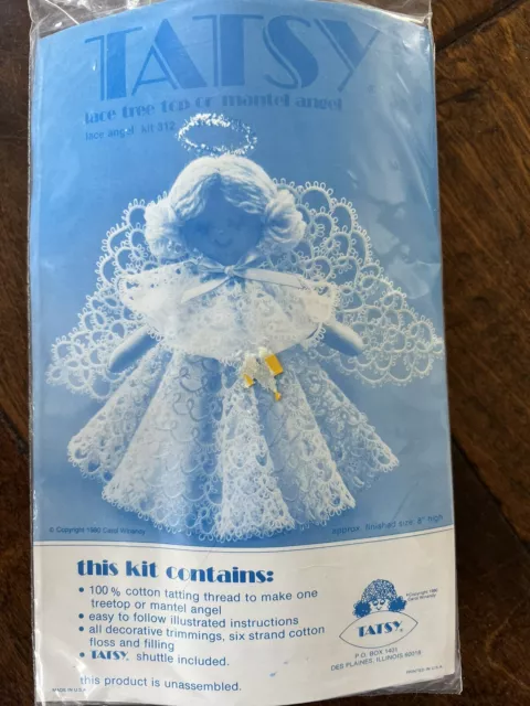 Tatsy Lace Tree Top or Mantel Angel Kit 312 Vintage Tatting NIP