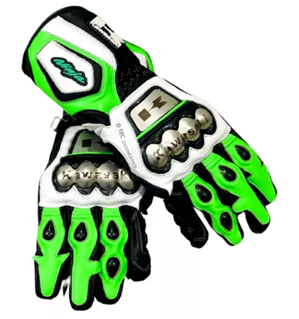 Kawasaki Ninja Motogp Racing Leather Gloves Motobike/Motorbike Gloves