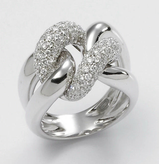 Bague Gourmette Argent Et Or 18k Fred - Modèle Aida Taille 50,5 - Occasion Portée