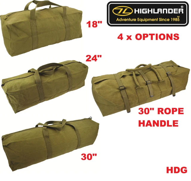 HIGHLANDER MILITARY HEAVY Duty Canvas Tool Bag Kit 18 24 30 Rope Handle Opt EUR 15 79 PicClick FR