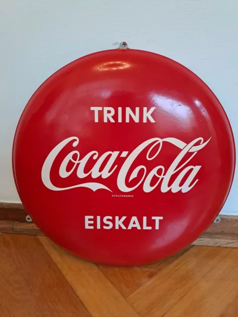 Altes original Coca-Cola Blechschild, " Cola Deckel", tin sign, 50's, 60's
