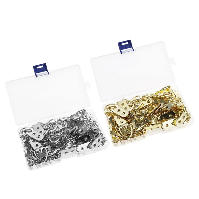 Juego de 50 piezas de marco de imagen grande en forma de anillo D ancho colgante con caja transparente