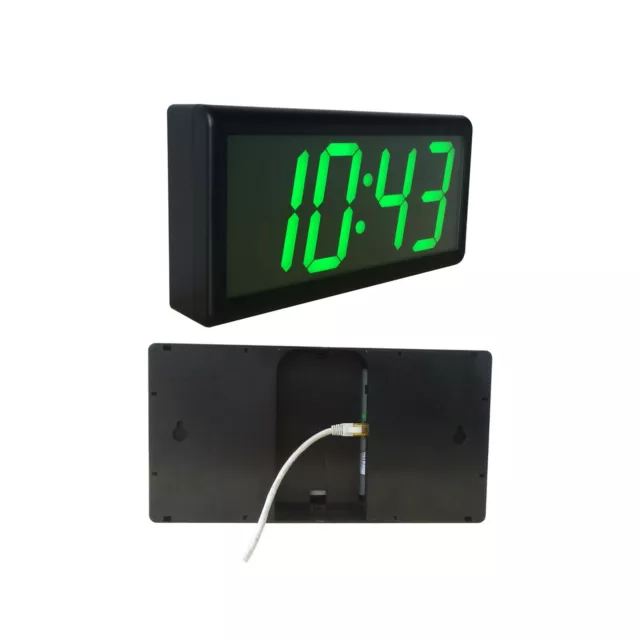 4" 4 Digit NTP Synchronized IP PoE Wall Clock, Plastic Casing