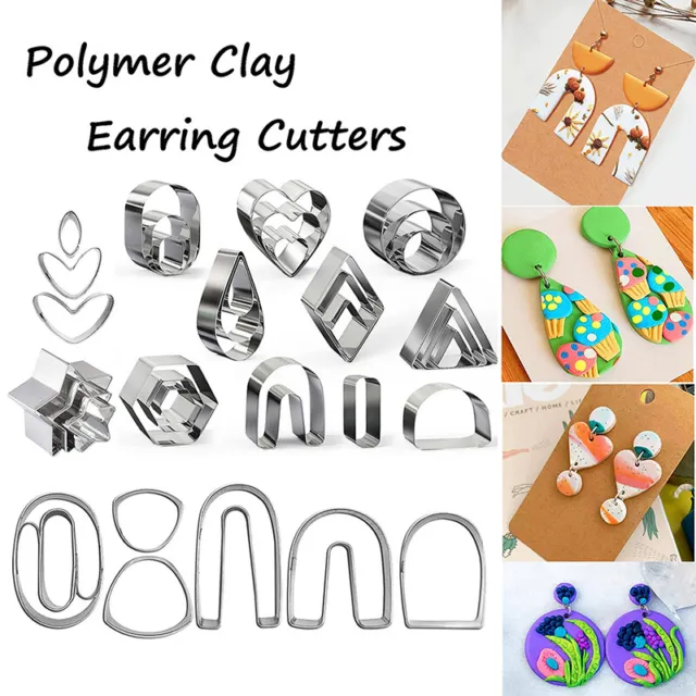 DIY Polymer Clay Cutters Clay Earring Cutters Cake Cookie Cutter Jewelry Mak~m'