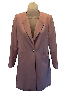 Ted Baker Emilio Pink Cashmere Wool Blend Button Up Coat Size TB 1 UK 8