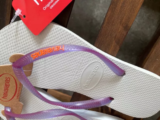 havaianas slim logo pop-up White/purple 2