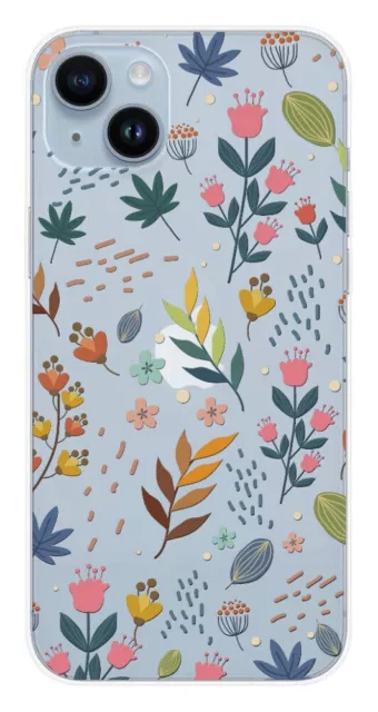 Printed silicone case compatible with Apple iPhone 14 Plus Colorful flowers