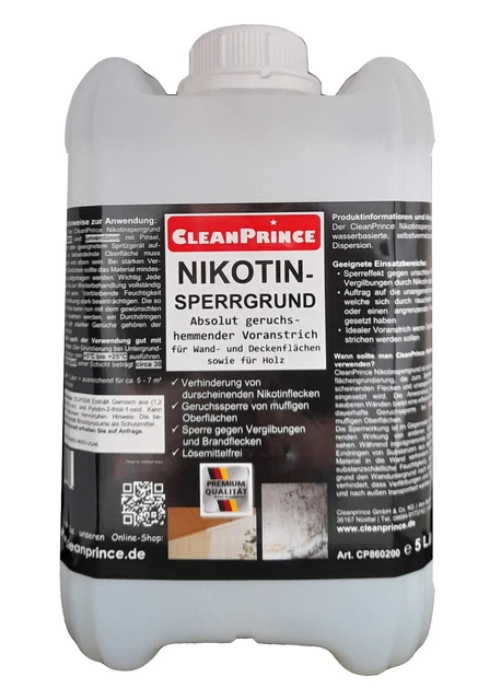 Nikotin-Sperrgrund 5 Litro Geruchshemmender Rivestimento Primer Parete Legno