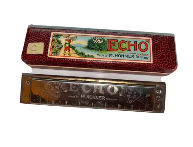 M. Hohner Harmonica Echo Key Of C Germany Vintage  As Is