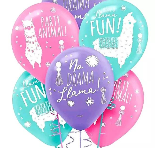 Llama 6 Balloons Helium Quality Latex 12 Inch Birthday Party New Baby Shower