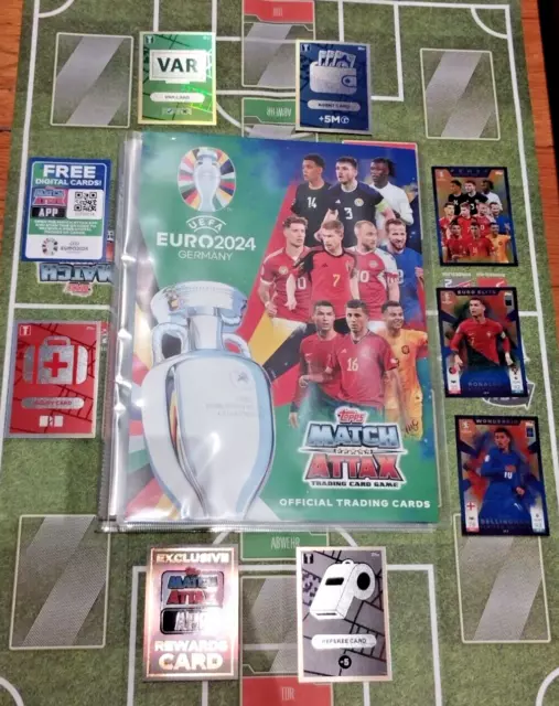 Topps Match Attax EURO 2024 Empty Binder + CARDS Cristiano Ronaldo Bellingham