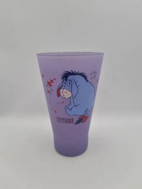 Disney Store Winnie The Pooh Eeyore Tall Purple Frost Glass, Collectable, VGC