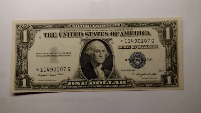FR-1616* 1935-G Silver Certificate Blue Seal Uncirculated *Star* $1.00 Bill.****