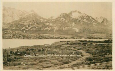 Canada railroad 1920s Summit Lake Yukon White Pass RPPC Photo Postcard 22-4130