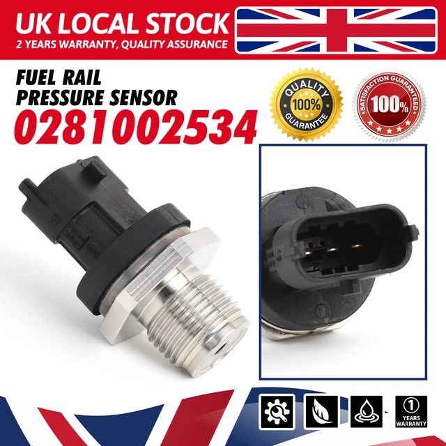 thumbnail image 2 of Ford Ranger 2.5 TDCi Fuel Rail High Pressure Sensor – OE Quality 0281002534, Direct Fit, 3 Wire 2 of 5