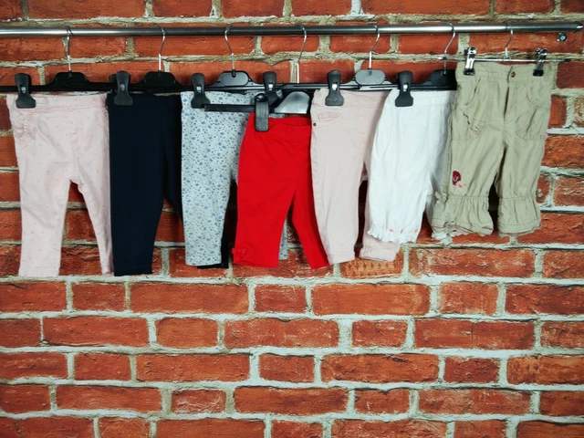 PACCHETTO PANTALONI BAMBINA ETÀ 6-9 MESI PROSSIMA CURA MADRE ecc LEGGING JEANS 74CM