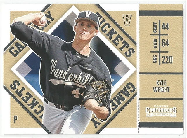 Kyle Wright Atlanta Braves 2017 Panini Contenders Draft Picks Game Day Tickets