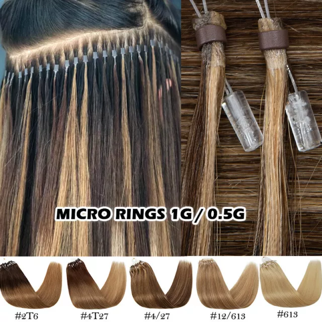Micro Links Loop Human REMY Hair Extension Echthaar Micro-Ring Haarverlangerung