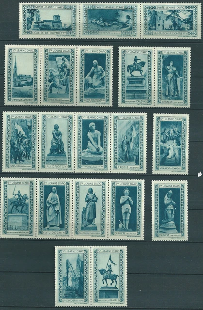 Série complète de 20  vignettes Jeanne d'Arc bleues