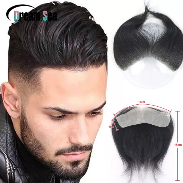 Straight Man Toupee V Style Frontal Hairline For Men Capillary Prosthesis Hair