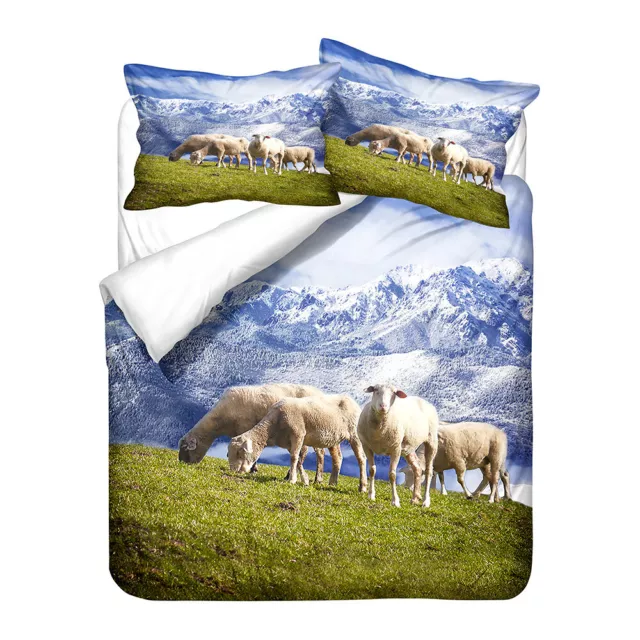 Sheep Goat Mountain Grassland Doona Quilt Duvet Cover Gift Single Double Queen