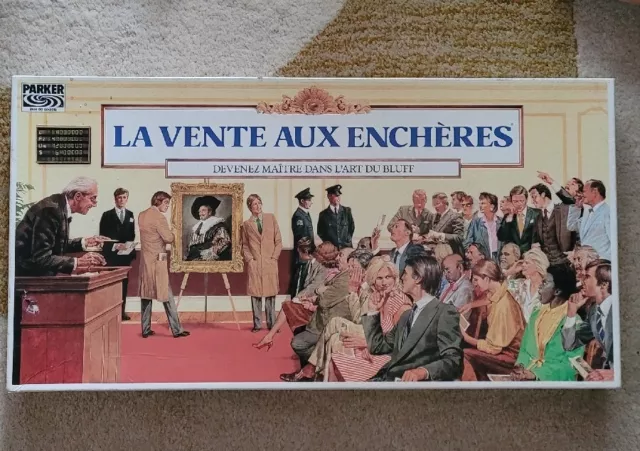 Vintage 1987 La Vente aux Enchères Jeu de Société par Parker Complet