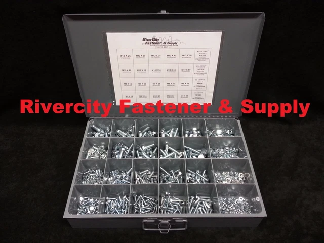3,765 Pcs Grade 8 Coarse Thread Nut Bolt & Washer Assortment Kit - MNM