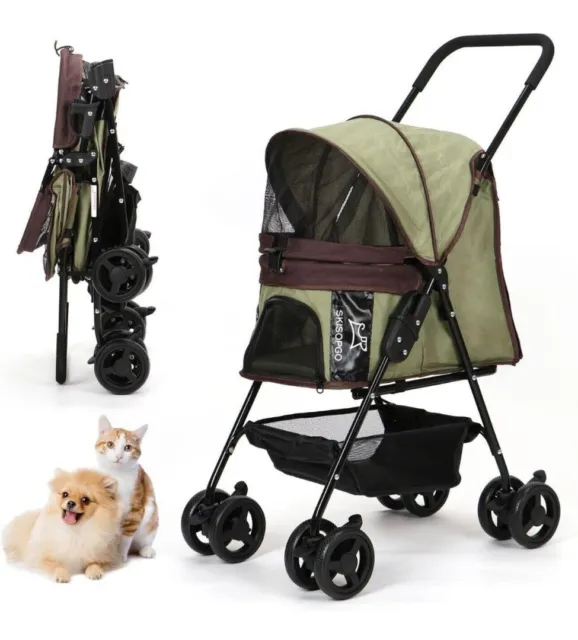 SKISOPGO Pet Stroller,Foldable Dog Strollers for Small Dogs and Cats
