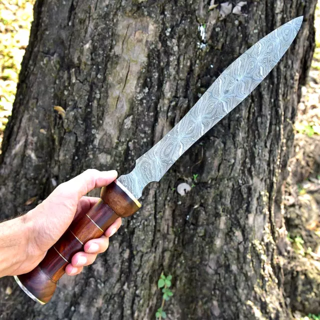 Custom Handmade HAND FORGED DAMASCUS STEEL Hunting Dagger Sword KNIFE 735 2