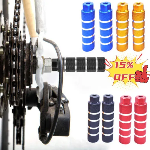 2x MTB BMX Bike Alloy Foot Stunt Pegs Footrest Cylinder Grip Hole size 9mm Axle