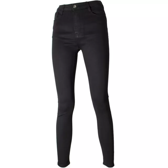 Jeans donna push up nero elastico vita alta elasticizzato skinny stretto sotto