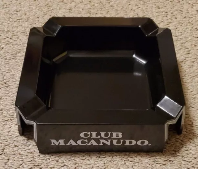 CLUB MACANUDO Large BLACK Acrylic Cigar ASHTRAY Collectible, Brand New, Open Box 2