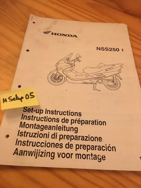 Honda Scooter NSS250 Nss 250 Instruction Setup Preparation Manual Ed 01