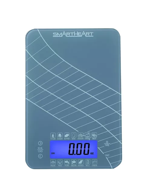 Escala digital de alimentos de cocina SmartHeart con calculadora de calorías y carbohidratos corazón inteligente