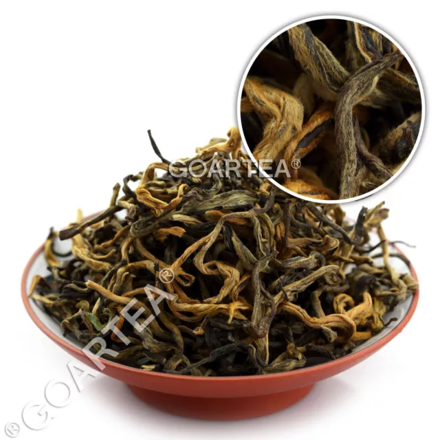 GOARTEA Supreme Organic Yunnan FengQing Golden Buds Dianhong Chinese Black Tea