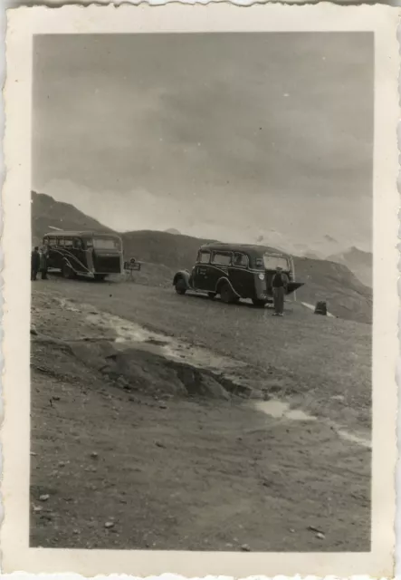 Photo Ancienne - Vintage Snapshot - Bus Autobus Autocar Car Excursion Montagne